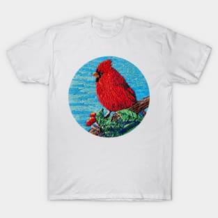 Red Bird Embroidery T-Shirt